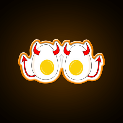 Funny Cartoon Deviled Eggs Snack Food Led Neon Sign Rgb Color - Shineneon