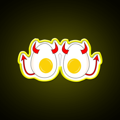 Funny Cartoon Deviled Eggs Snack Food Led Neon Sign Rgb Color - Shineneon