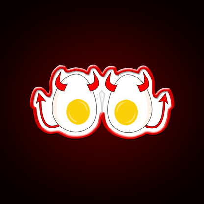 Funny Cartoon Deviled Eggs Snack Food Led Neon Sign Rgb Color - Shineneon
