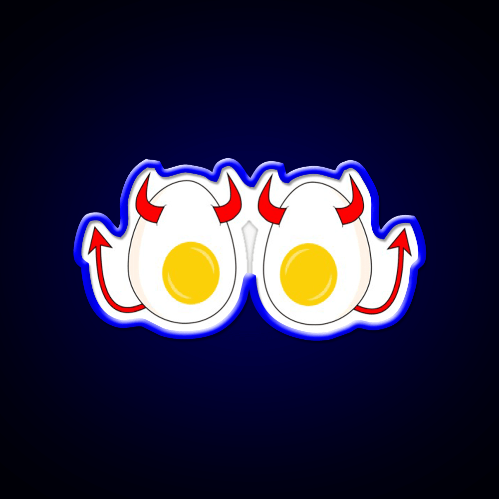 Funny Cartoon Deviled Eggs Snack Food Led Neon Sign Rgb Color - Shineneon