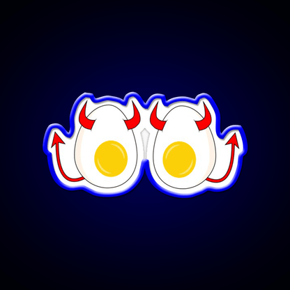 Funny Cartoon Deviled Eggs Snack Food Led Neon Sign Rgb Color - Shineneon