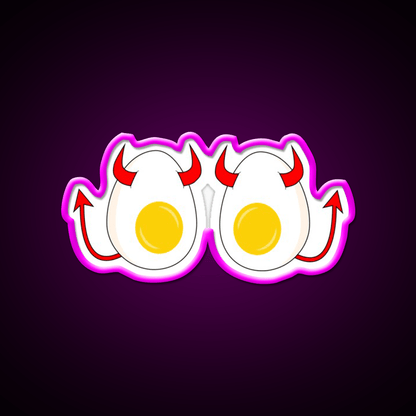 Funny Cartoon Deviled Eggs Snack Food Led Neon Sign Rgb Color - Shineneon