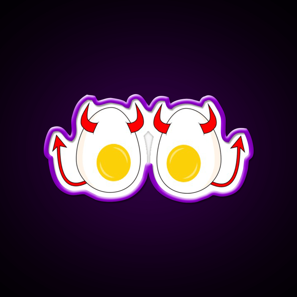 Funny Cartoon Deviled Eggs Snack Food Led Neon Sign Rgb Color - Shineneon