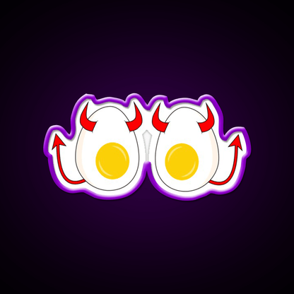 Funny Cartoon Deviled Eggs Snack Food Led Neon Sign Rgb Color - Shineneon