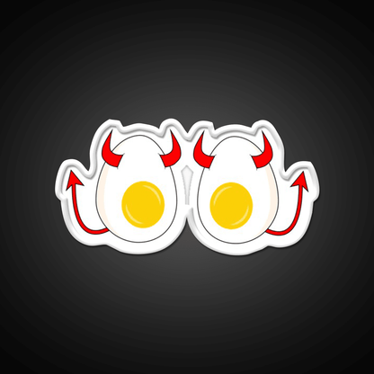 Funny Cartoon Deviled Eggs Snack Food Led Neon Sign Rgb Color - Shineneon