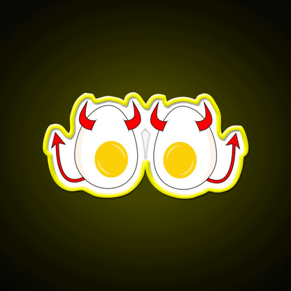Funny Cartoon Deviled Eggs Snack Food Led Neon Sign Rgb Color - Custom LED neon sign front view