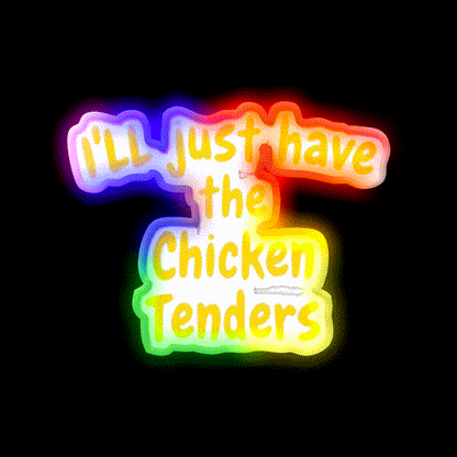 Funny Chicken Tenders Foodie Fast Food Led Neon Sign For Burger Place Rgb Color - LED neon sign close-up detail