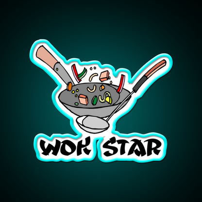 Funny Chinese Food Shirt Wok Shirt Wok Star Led Neon Sign Chinese Food Rgb Color