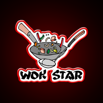 Funny Chinese Food Shirt Wok Shirt Wok Star Led Neon Sign Chinese Food Rgb Color