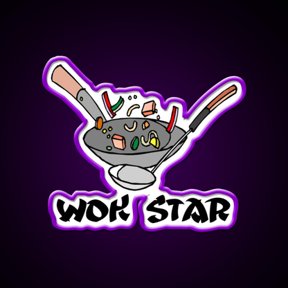 Funny Chinese Food Shirt Wok Shirt Wok Star Led Neon Sign Chinese Food Rgb Color - Shineneon