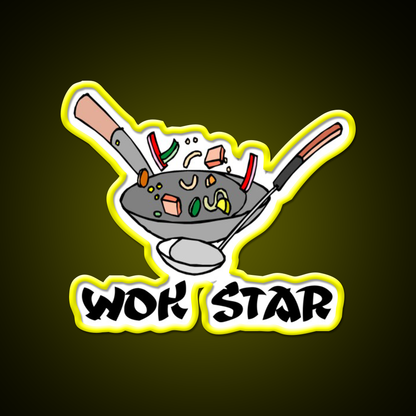 Funny Chinese Food Shirt Wok Shirt Wok Star Led Neon Sign Chinese Food Rgb Color