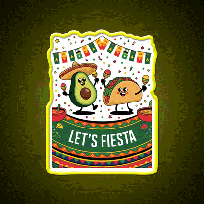 Funny Cinco De Mayo Mexican Party Taco Led Neon Sign Rgb Color - Custom LED neon sign front view