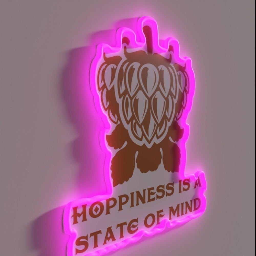 Funny Craft Beer Hoppiness Is A State Of Mind Rgb Led Neon Sign - Shineneon