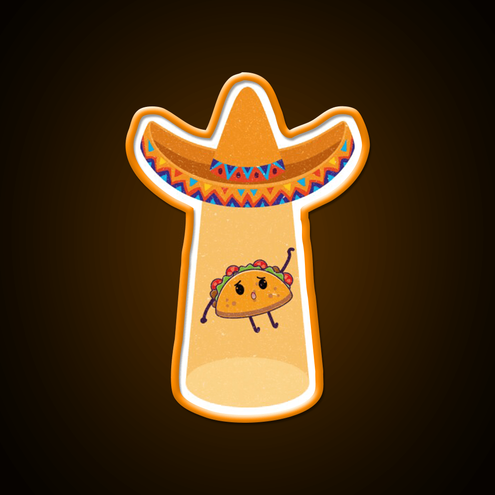Funny Cute Tacos Extraterrestrial Abduction Taco Led Neon Sign Rgb Color - Shineneon