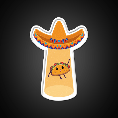 Funny Cute Tacos Extraterrestrial Abduction Taco Led Neon Sign Rgb Color - Shineneon