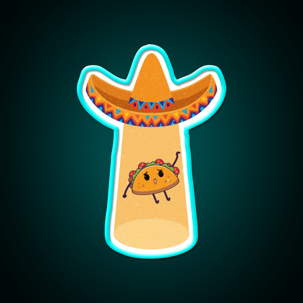 Funny Cute Tacos Extraterrestrial Abduction Taco Led Neon Sign Rgb Color - Shineneon