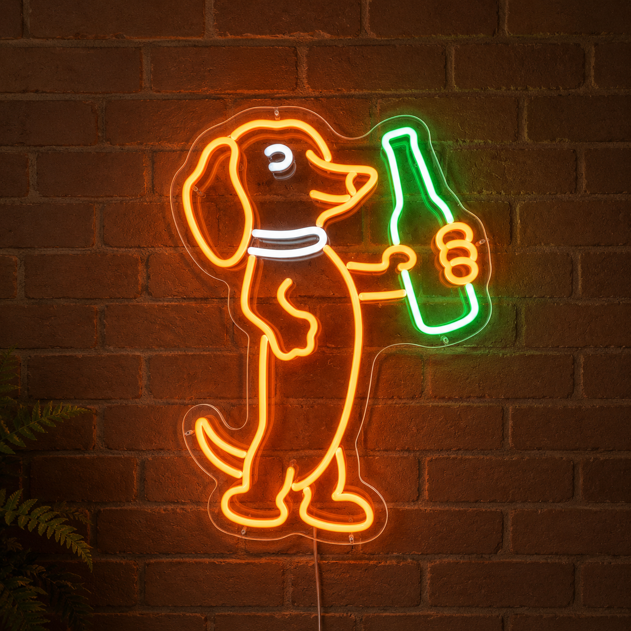 Funny Dachshund LED Neon Sign Dog Holding Beer Light Home Bar Wall Decor main product image