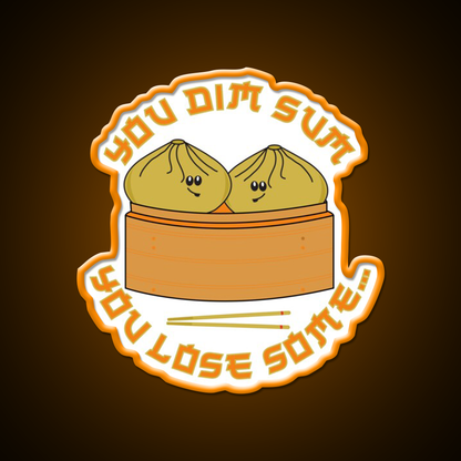 Funny Dim Sum Dumplings Food Pun Led Neon Sign Chinese Food Rgb Color