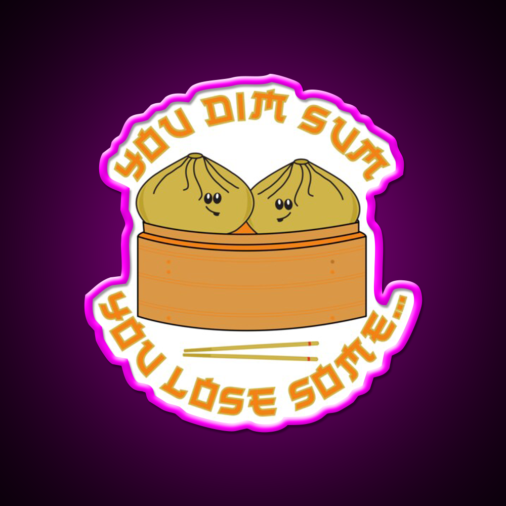 Funny Dim Sum Dumplings Food Pun Led Neon Sign Chinese Food Rgb Color