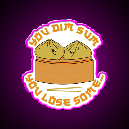 Funny Dim Sum Dumplings Food Pun Led Neon Sign Chinese Food Rgb Color