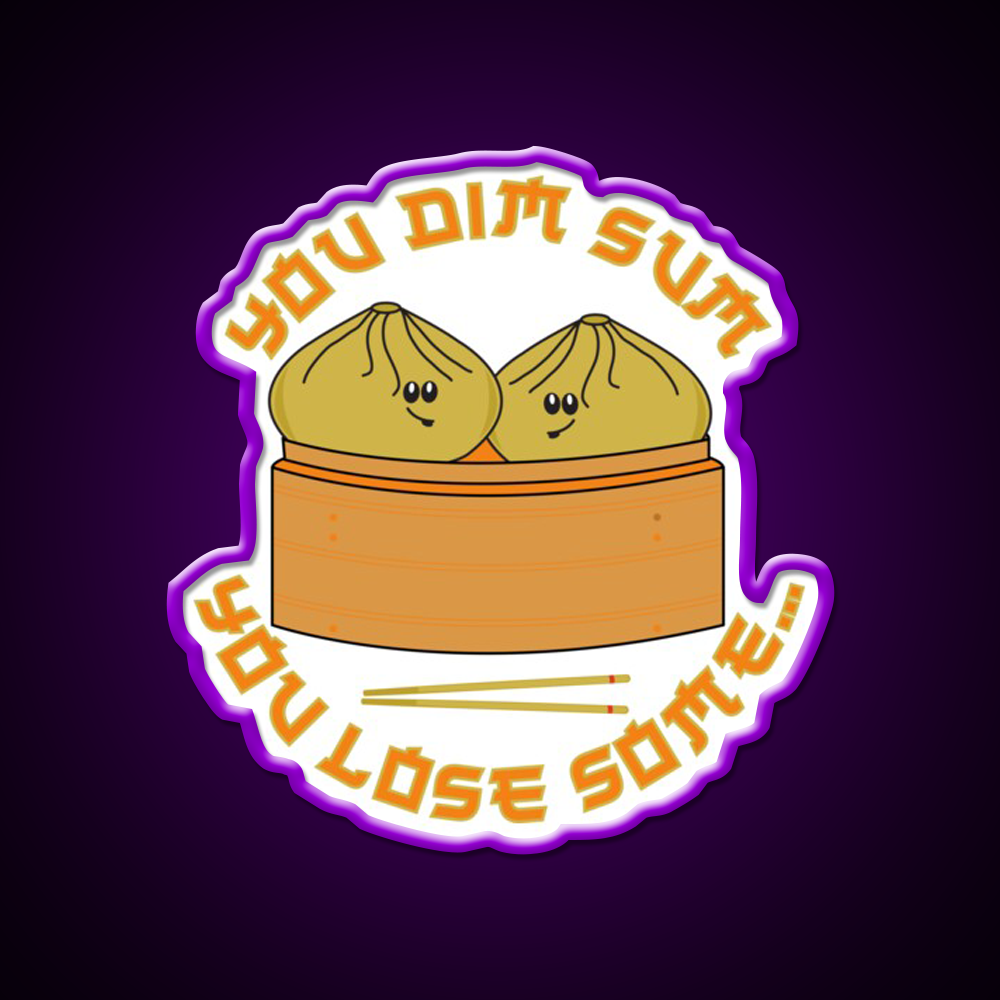 Funny Dim Sum Dumplings Food Pun Led Neon Sign Chinese Food Rgb Color