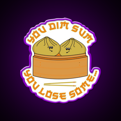 Funny Dim Sum Dumplings Food Pun Led Neon Sign Chinese Food Rgb Color