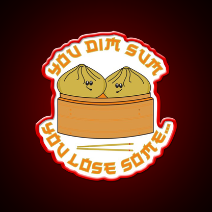 Funny Dim Sum Dumplings Food Pun Led Neon Sign Chinese Food Rgb Color