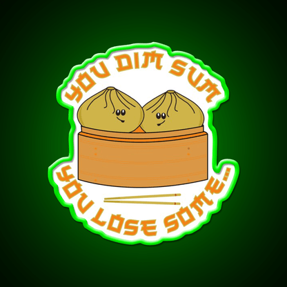 Funny Dim Sum Dumplings Food Pun Led Neon Sign Chinese Food Rgb Color - Shineneon