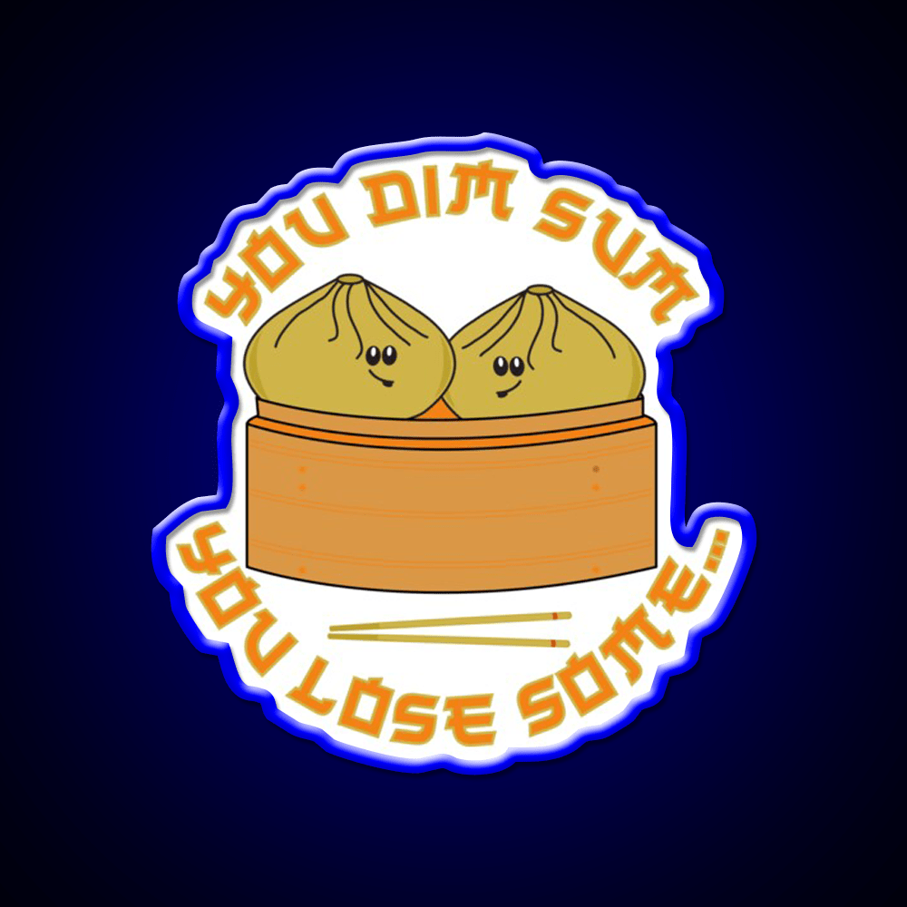 Funny Dim Sum Dumplings Food Pun Led Neon Sign Chinese Food Rgb Color - Shineneon