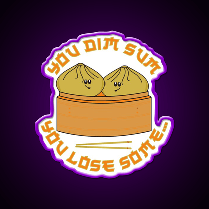 Funny Dim Sum Dumplings Food Pun Led Neon Sign Chinese Food Rgb Color - Shineneon