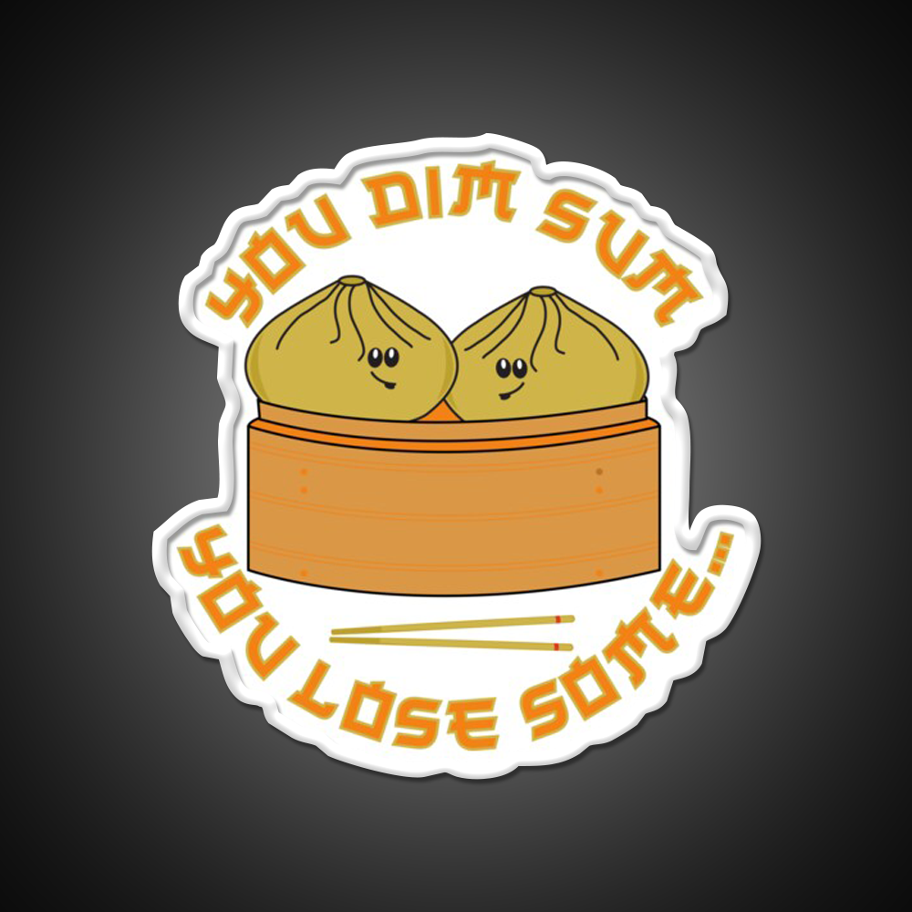 Funny Dim Sum Dumplings Food Pun Led Neon Sign Chinese Food Rgb Color