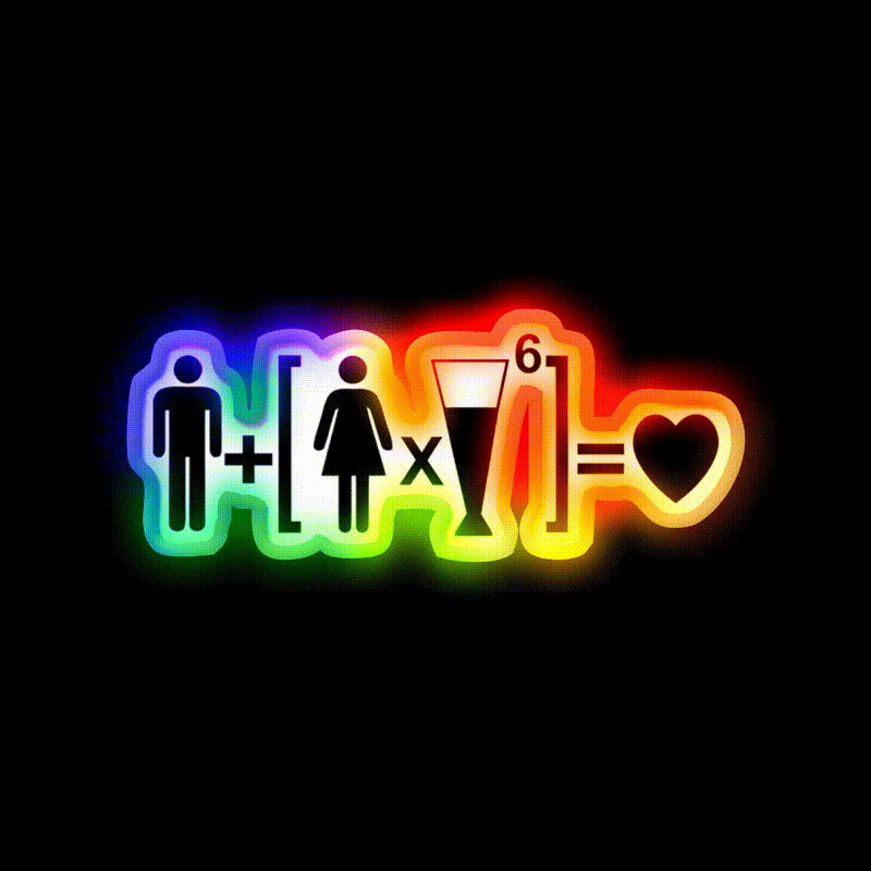 Funny Drinking Relationship Man Cave Bar Led Neon Sign Rgb Color - LED neon sign close-up detail