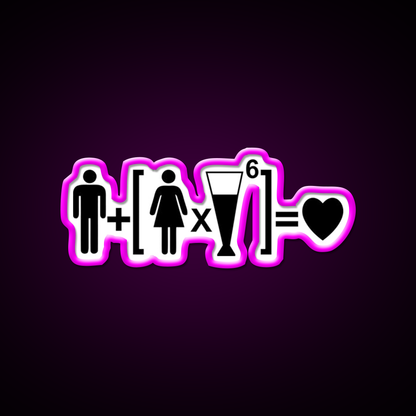 Funny Drinking Relationship Man Cave Bar Led Neon Sign Rgb Color - Neon sign mounted on wall in room