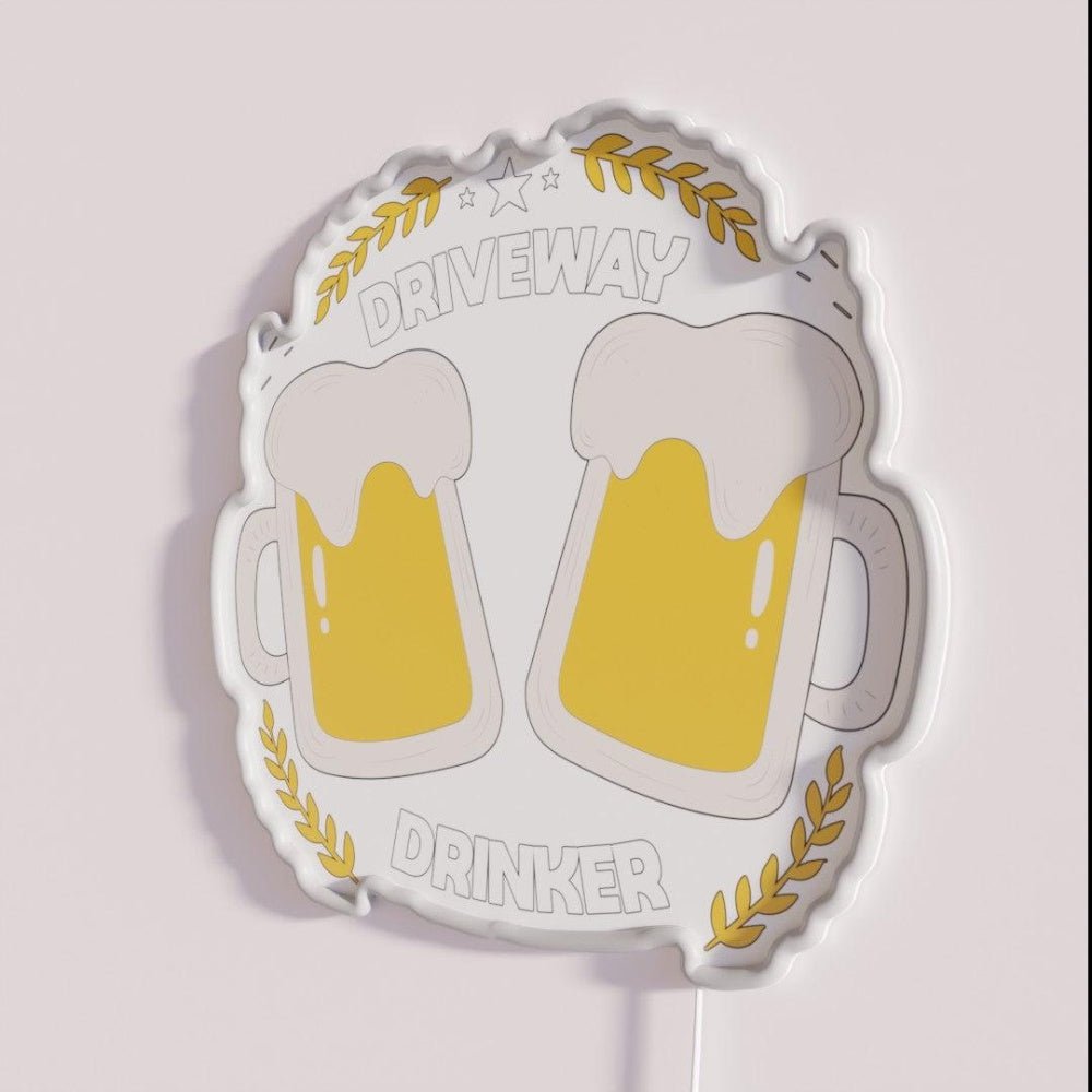 Funny Driveway Drinker Meme 2020 Drinking Lover Rgb Led Neon Sign - Shineneon