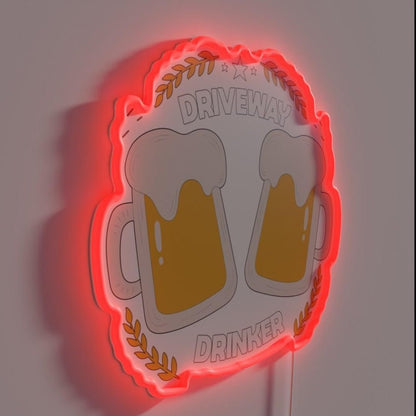 Funny Driveway Drinker Meme 2020 Drinking Lover Rgb Led Neon Sign - Shineneon