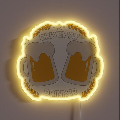 Funny Driveway Drinker Meme 2020 Drinking Lover Rgb Led Neon Sign - Shineneon