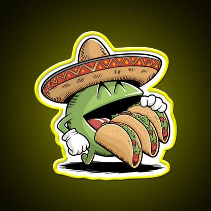 Funny Eating Taco Led Neon Sign Mexican Food Sign Rgb Color - Shineneon