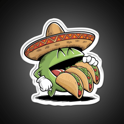 Funny Eating Taco Led Neon Sign Mexican Food Sign Rgb Color - Shineneon