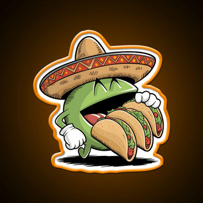 Funny Eating Taco Led Neon Sign Mexican Food Sign Rgb Color - Shineneon