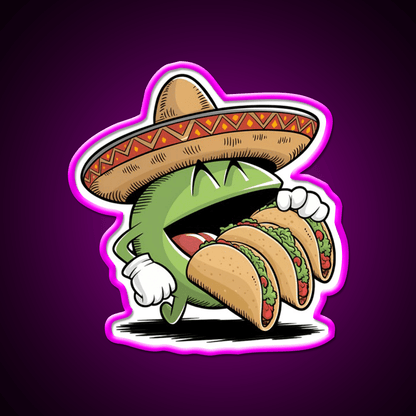 Funny Eating Taco Led Neon Sign Mexican Food Sign Rgb Color - Shineneon
