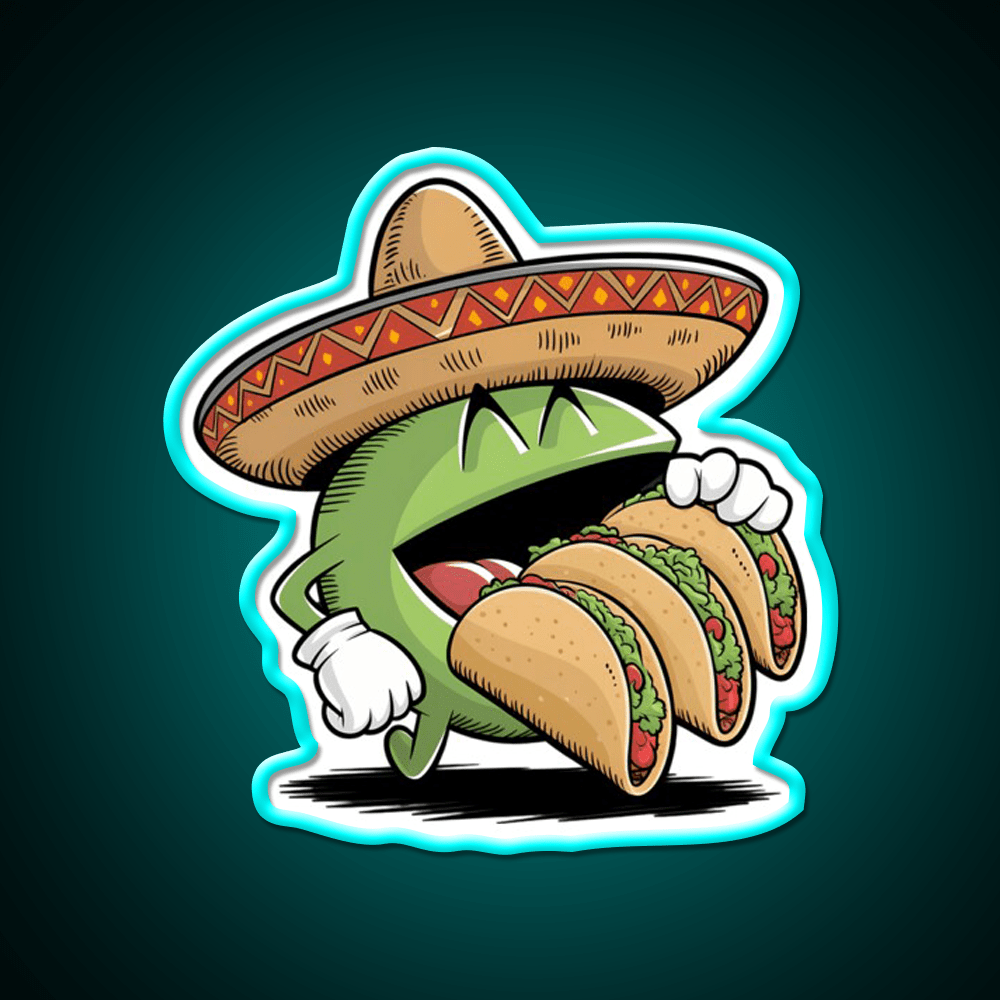 Funny Eating Taco Led Neon Sign Mexican Food Sign Rgb Color - Shineneon
