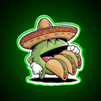 Funny Eating Taco Led Neon Sign Mexican Food Sign Rgb Color - Shineneon