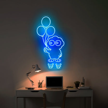 Funny Flying Scoop With Balloons Artistic Neon Signs Wall Art Led Signs - Shineneon