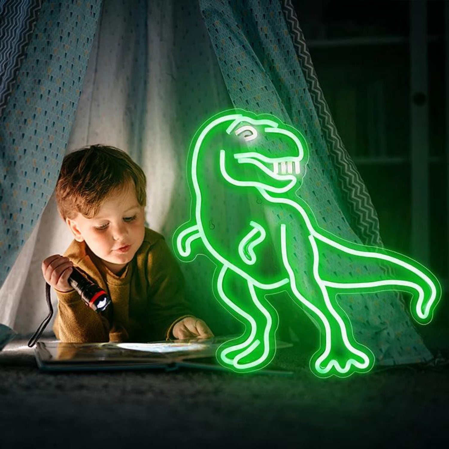 Funny Green Cartoon Dinosaur Led Neon Sign For Kids Room Theme Decor | Shineneon