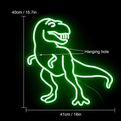 Funny Green Cartoon Dinosaur Led Neon Sign For Kids Room Theme Decor - Shineneon