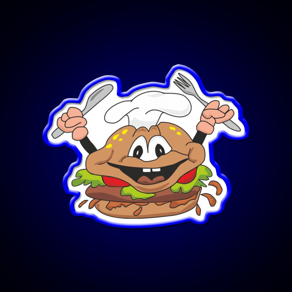 Funny Hamburger Fast Food Led Neon Sign For Burger Place Rgb Color - Shineneon
