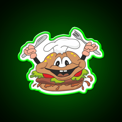 Funny Hamburger Fast Food Led Neon Sign For Burger Place Rgb Color - Shineneon