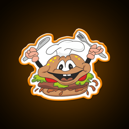 Funny Hamburger Fast Food Led Neon Sign For Burger Place Rgb Color - Shineneon