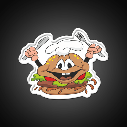 Funny Hamburger Fast Food Led Neon Sign For Burger Place Rgb Color - Shineneon