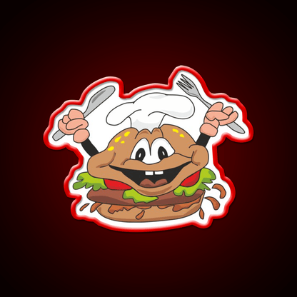 Funny Hamburger Fast Food Led Neon Sign For Burger Place Rgb Color - Shineneon